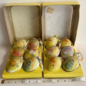 12 Vintage Adorable  Inarco painted Spring/Easter decor in original packaging